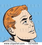 Vector Clip Art of Retro Pop Art Red Haired Guy Looking up by Brushingup