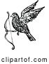 Vector Clip Art of Retro Bird Flying with a Bow by Prawny Vintage